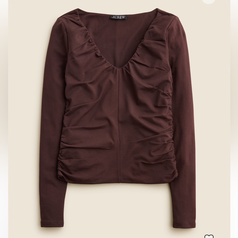 NWT J.Crew Stretch Ruched V-Neck Top